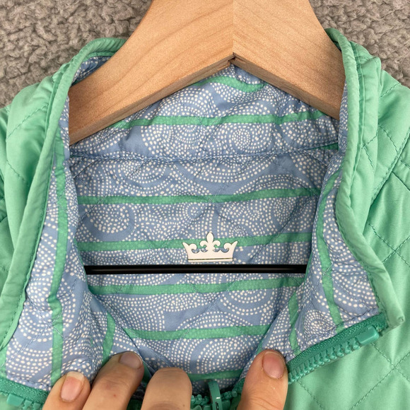 PETER MILLAR Womens Element Warmth Reversible Quilted Vest Size Small Green Blue - Picture 7 of 8
